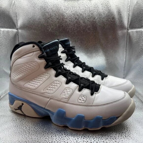 Size 8.5 - Air Jordan 9 Retro 2010 Mens Powder Blue Leather Sneakers 302370-103 - Picture 1 of 10